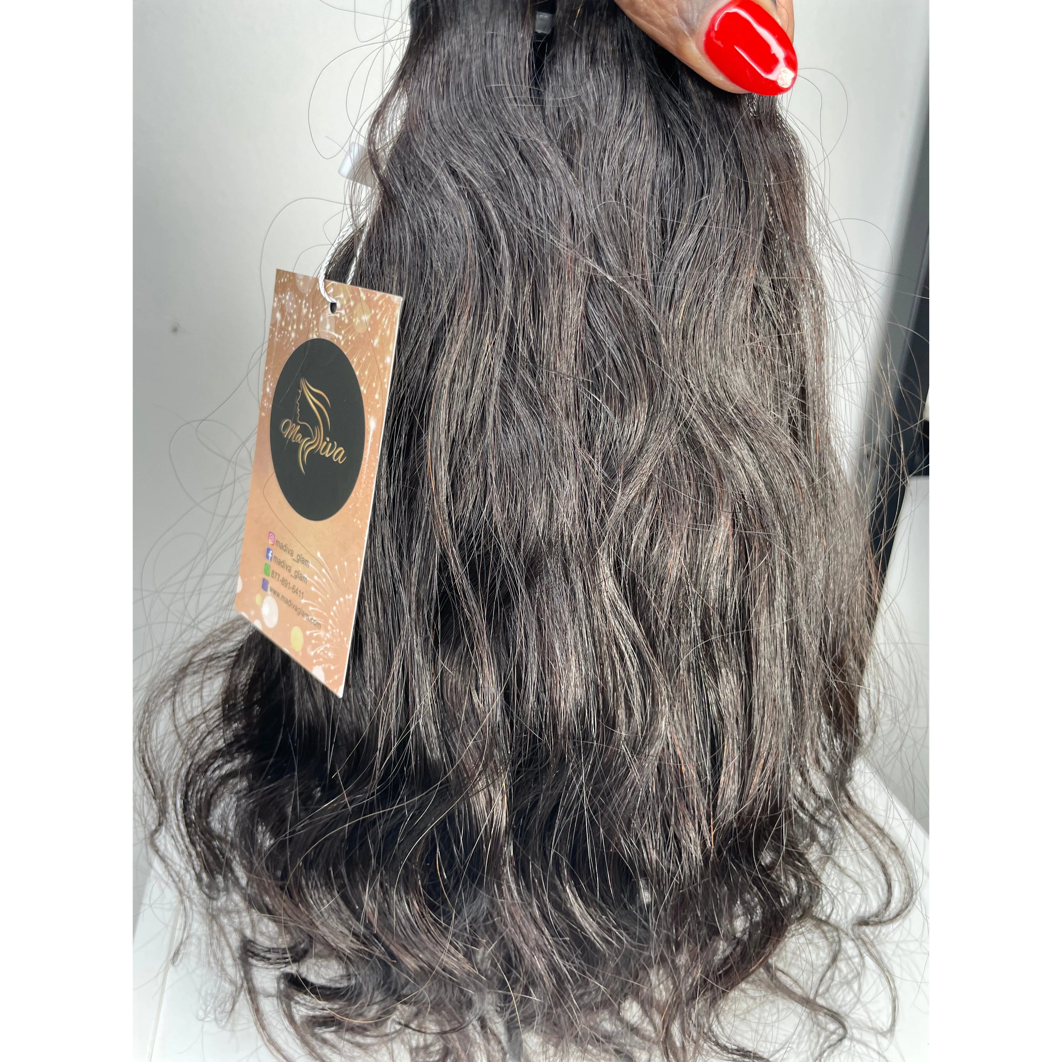 Cheveux crus brésiliens vague naturelle