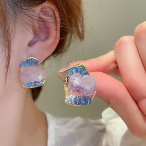 Glistening crystals  purple Earrings