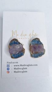 Glistening crystals  purple Earrings