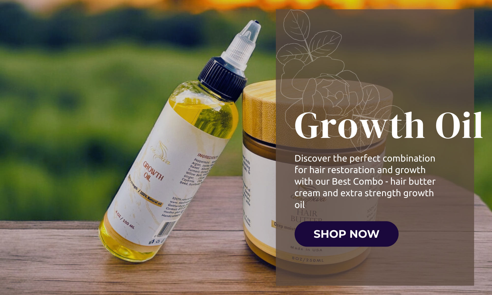 Growth oil and hair butter cream  (combo)